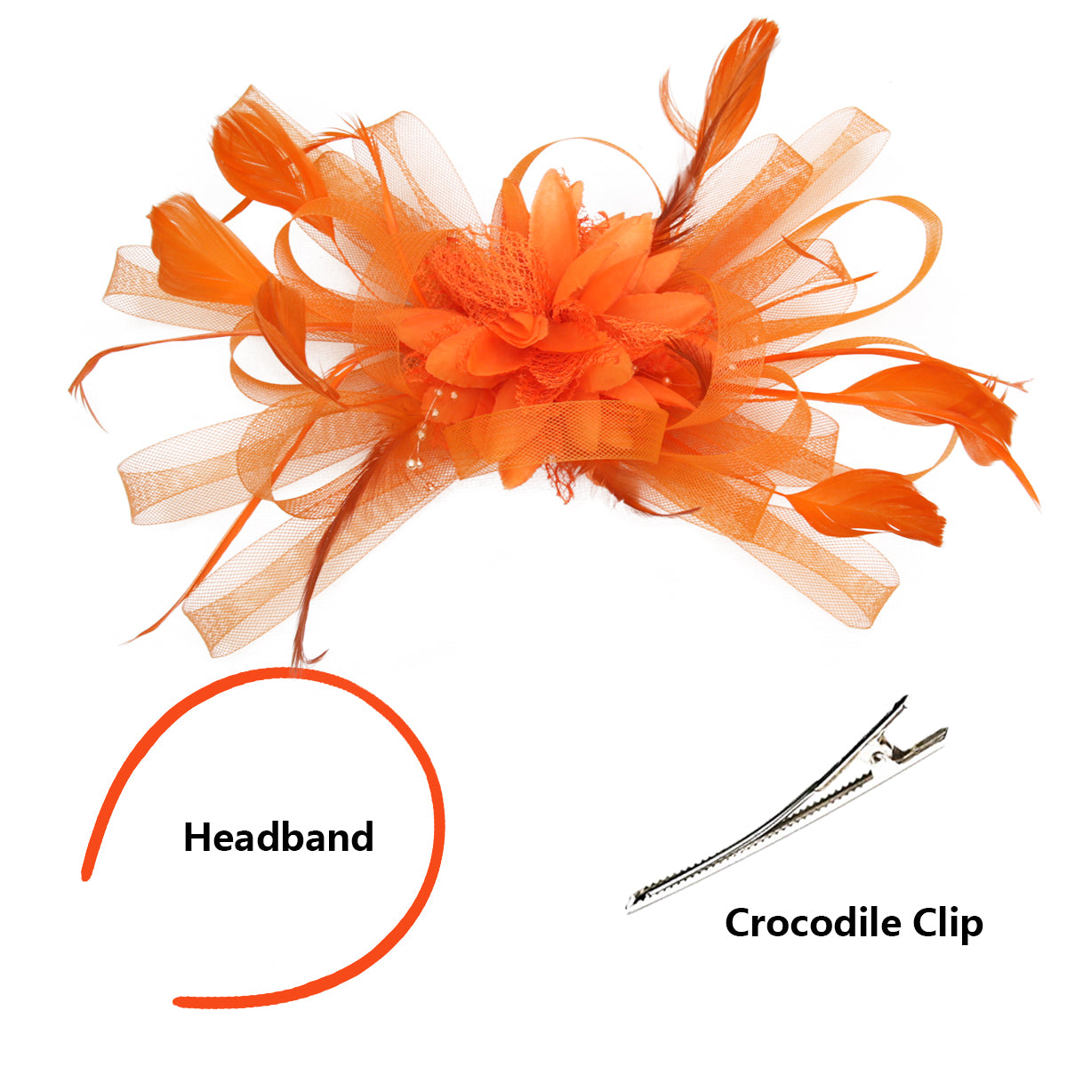 European and American Amazon retro feather headdress prom bridal hair accessories mesh hat Jockey Club hair accessories hairpin