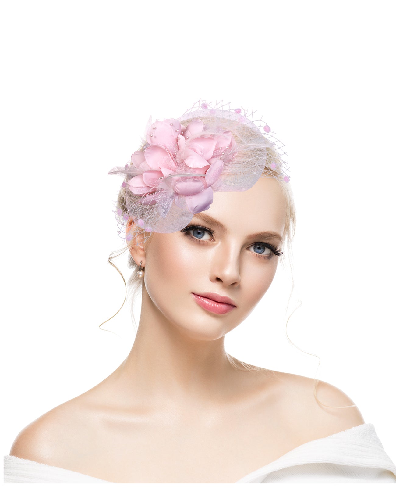 Boutique factory direct sales bridal hat retro mesh head flower feather hair accessories small hat hairpin bridal headdress