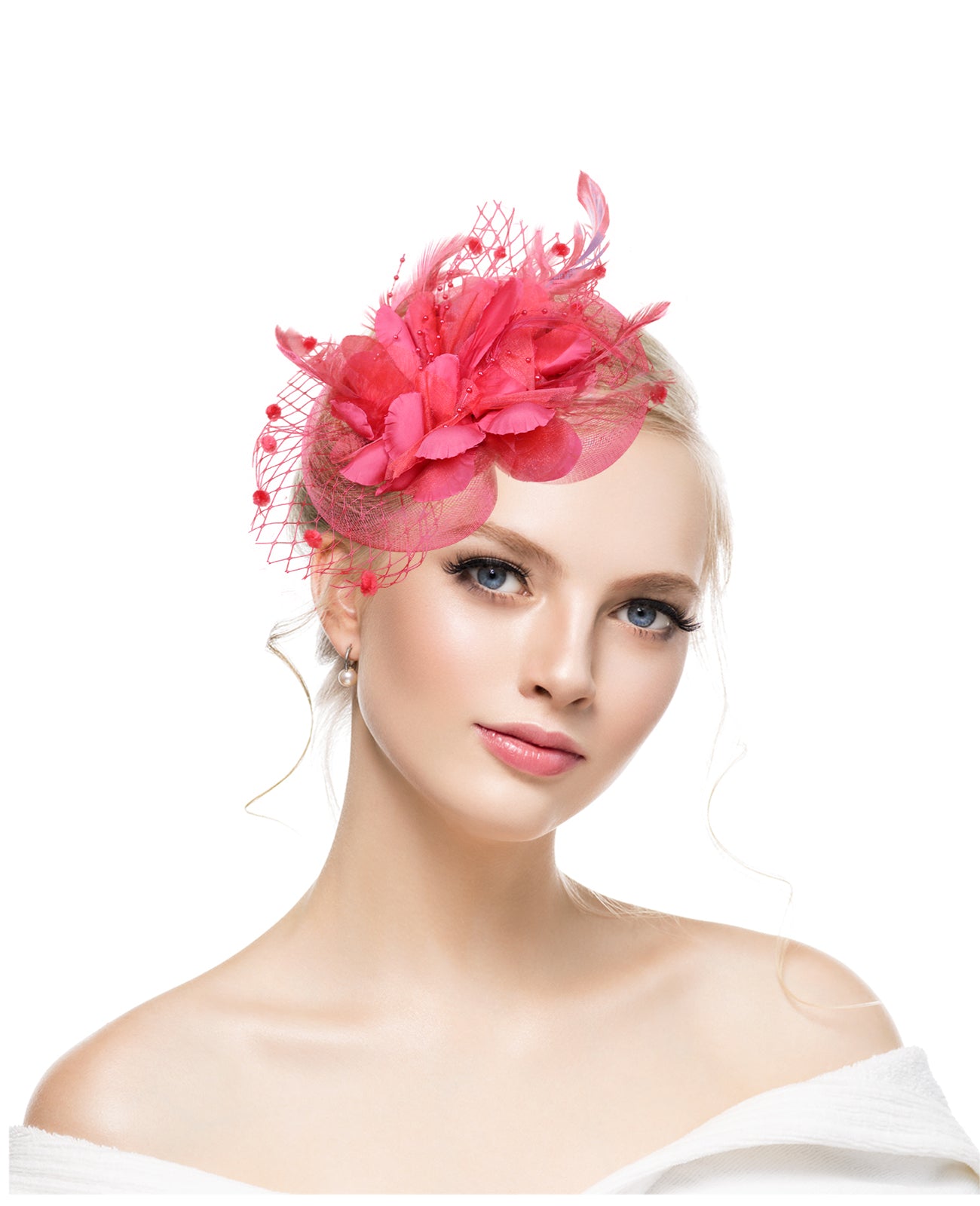Boutique factory direct sales bridal hat retro mesh head flower feather hair accessories small hat hairpin bridal headdress
