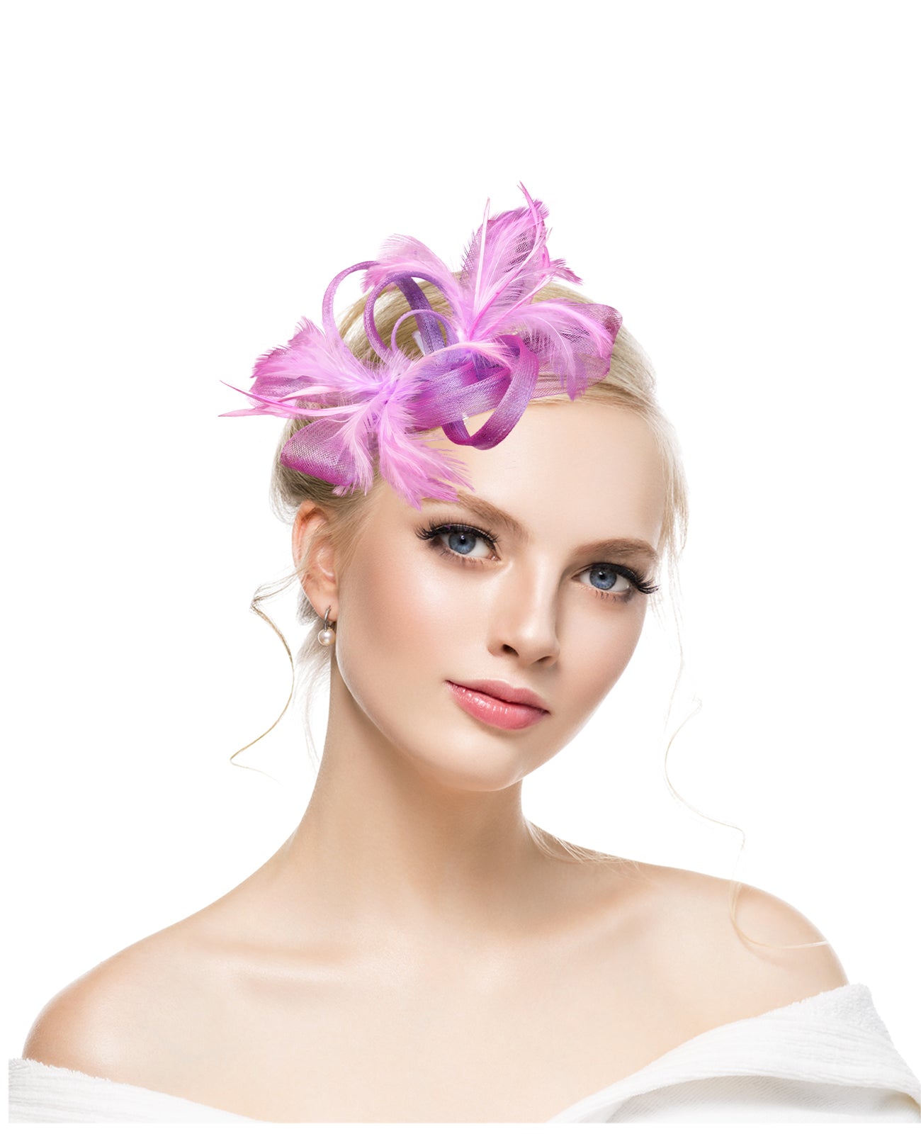 Hot Amazon Feather Headdress Bridal Hair Accessories Net Tulle Headdress Bridal Hat Horse Racing Festival Net Tulle Headdress Hair Accessories