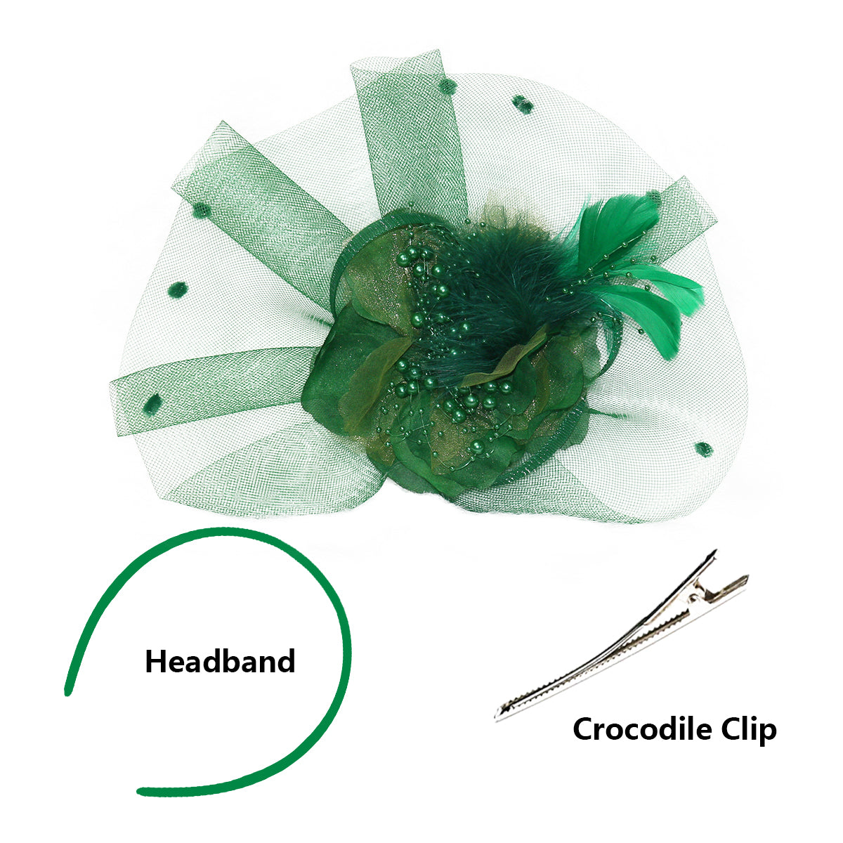 Exaggerated feather mesh headdress bridal party hairpin hat head flower Jockey Club headband hair accessories