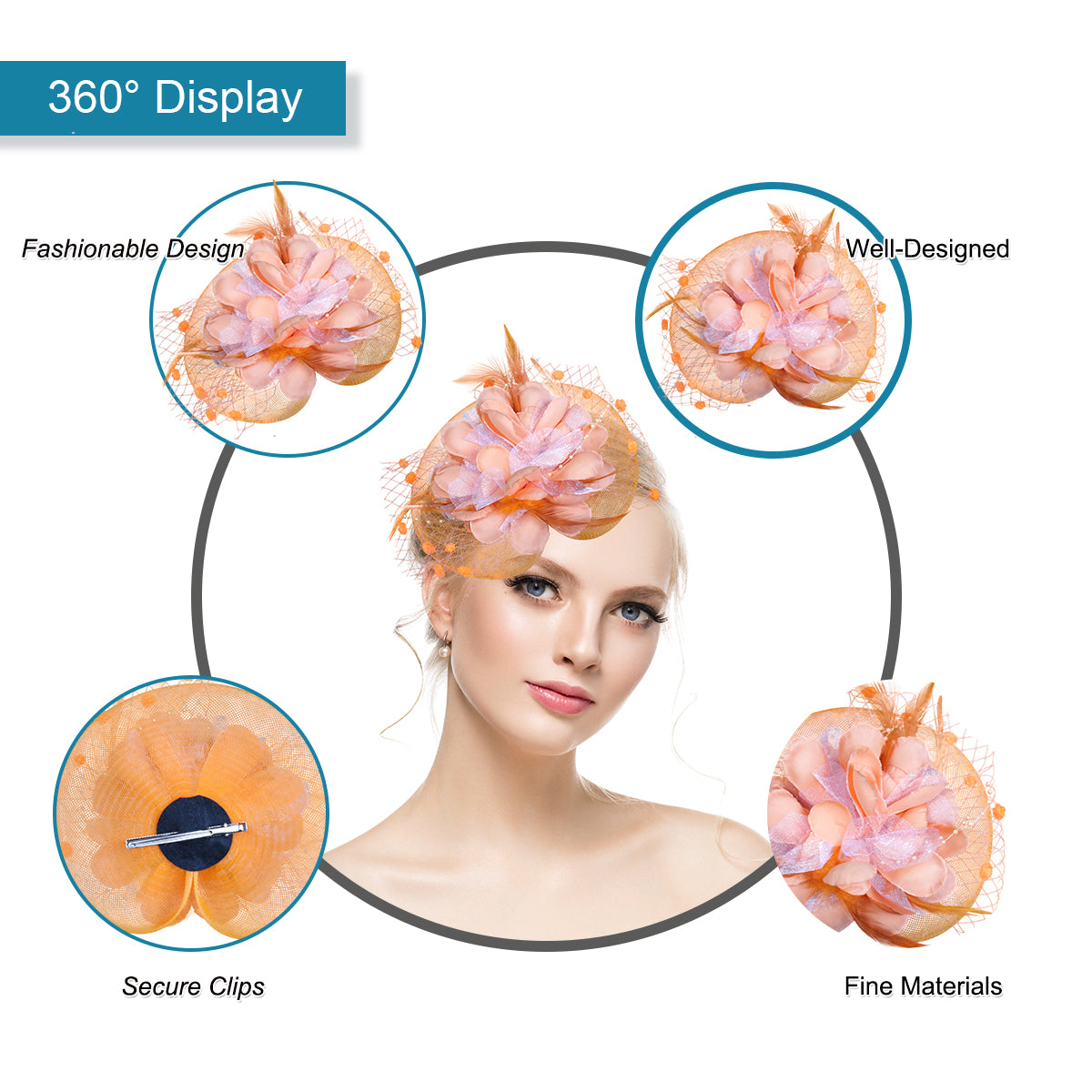 Boutique factory direct sales bridal hat retro mesh head flower feather hair accessories small hat hairpin bridal headdress