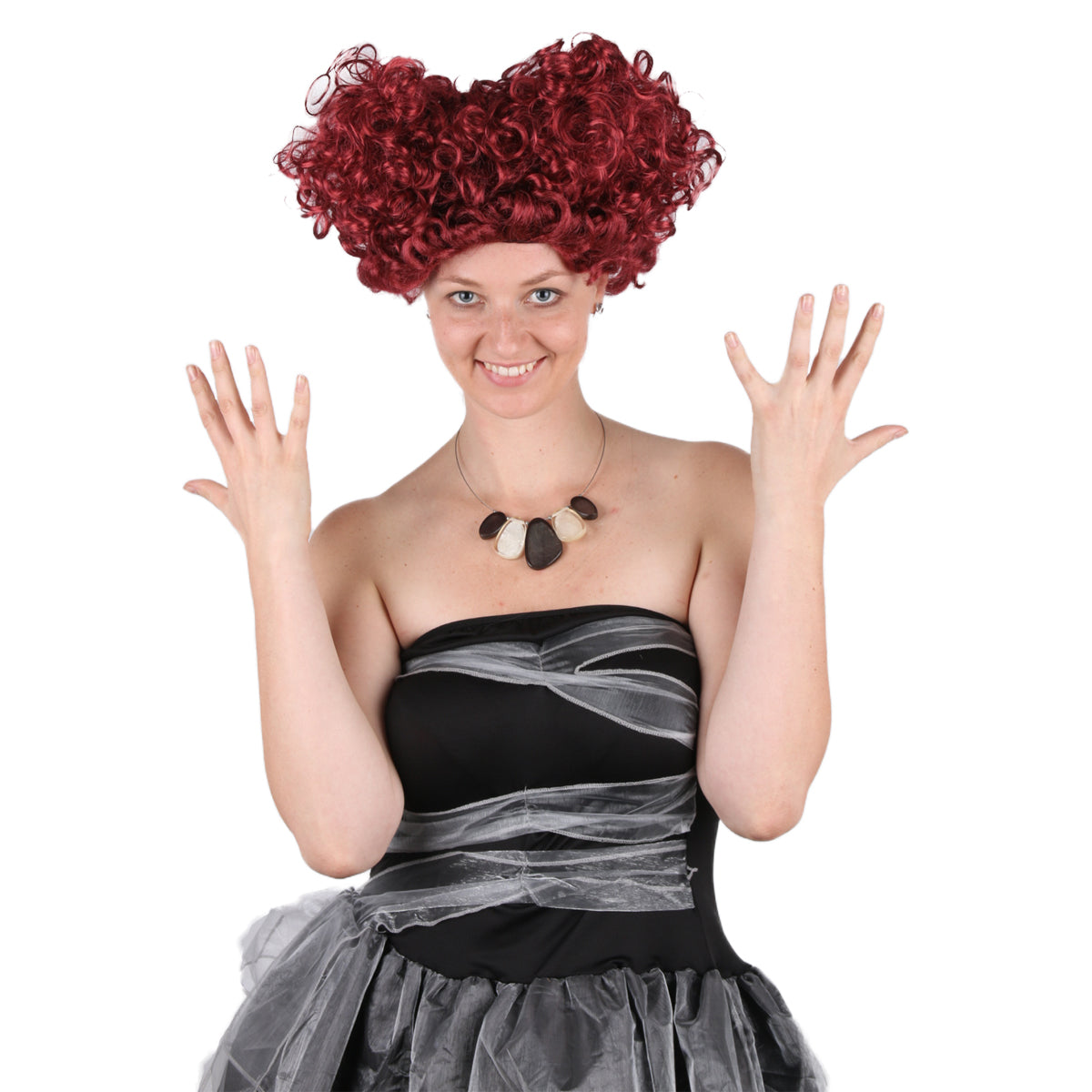 10 Inch Oq Hair Glueless Brown Corn Perm Fluffy Red Wig Dreamland Queen of Hearts Matching Wig