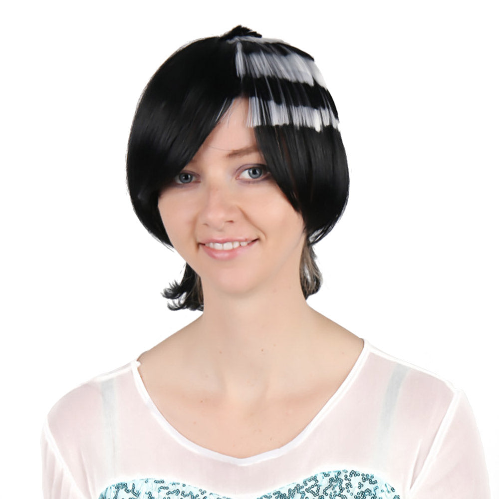 12 Inch Fashionable Short Silky Straight Wave Cosplay Soul Eater Synthetic Fiber Wig For Party Wear