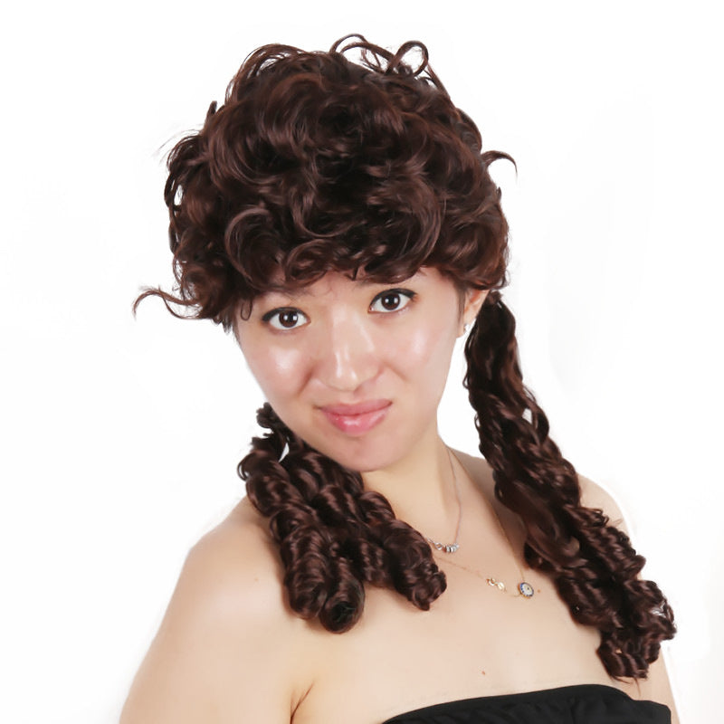 18 Inch Brown Double Braid Wig Women's Dress Up Wigs Holiday Party Synthetic Wigs