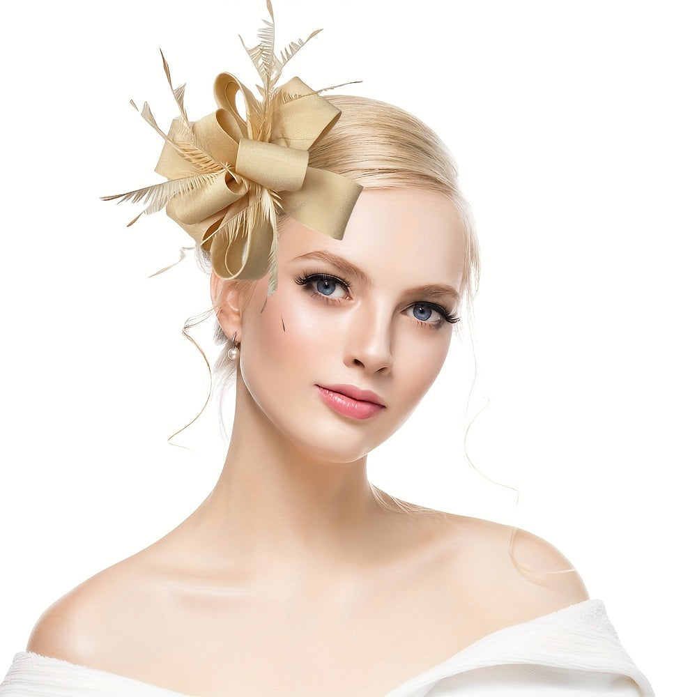 European and American party festival satin temperament solid color ladies headband wedding tea party hat hairpin headdress