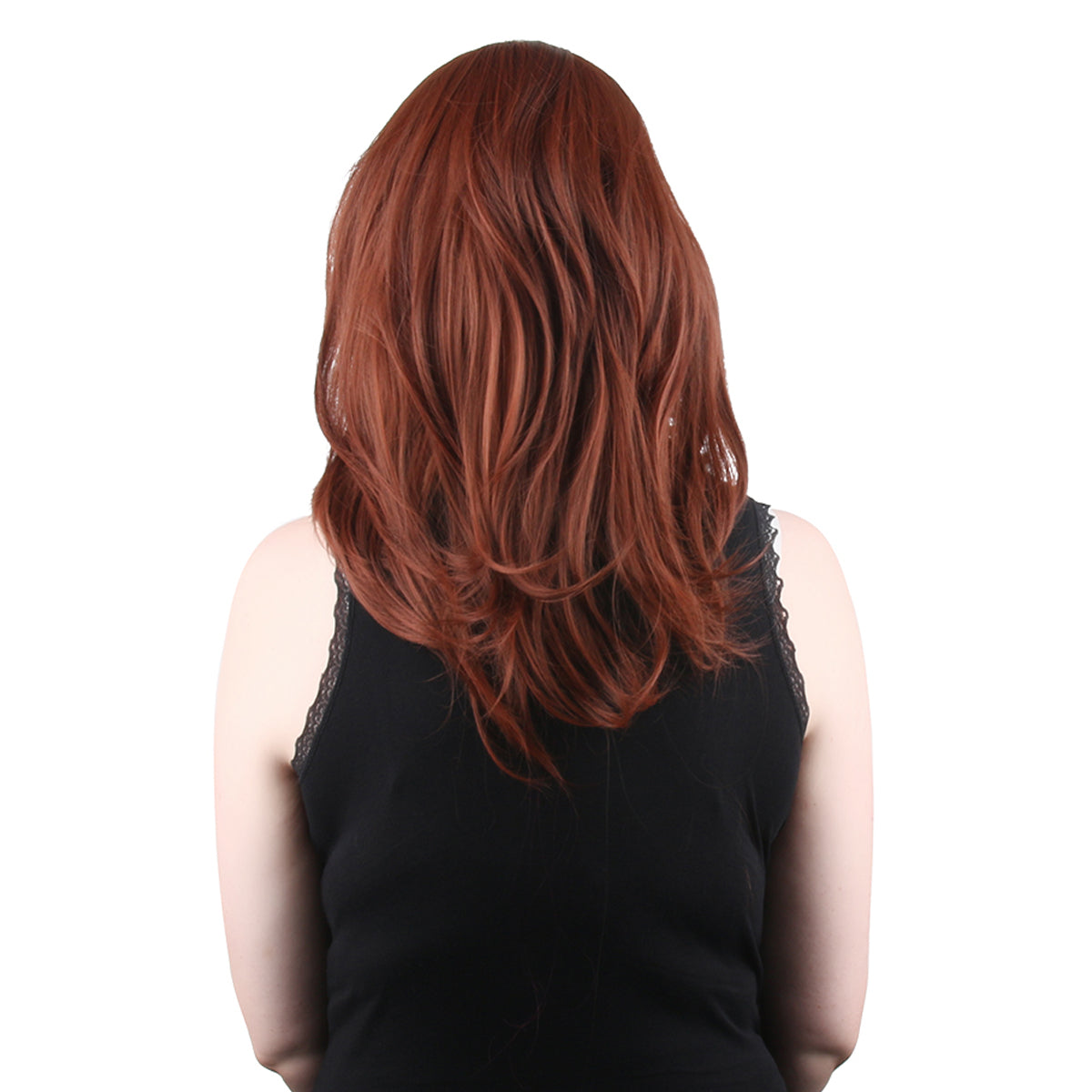 20 Inch Attractive Middle Length Brown Loose Wave Synthetic Fiber Wig For Women Daily Wear