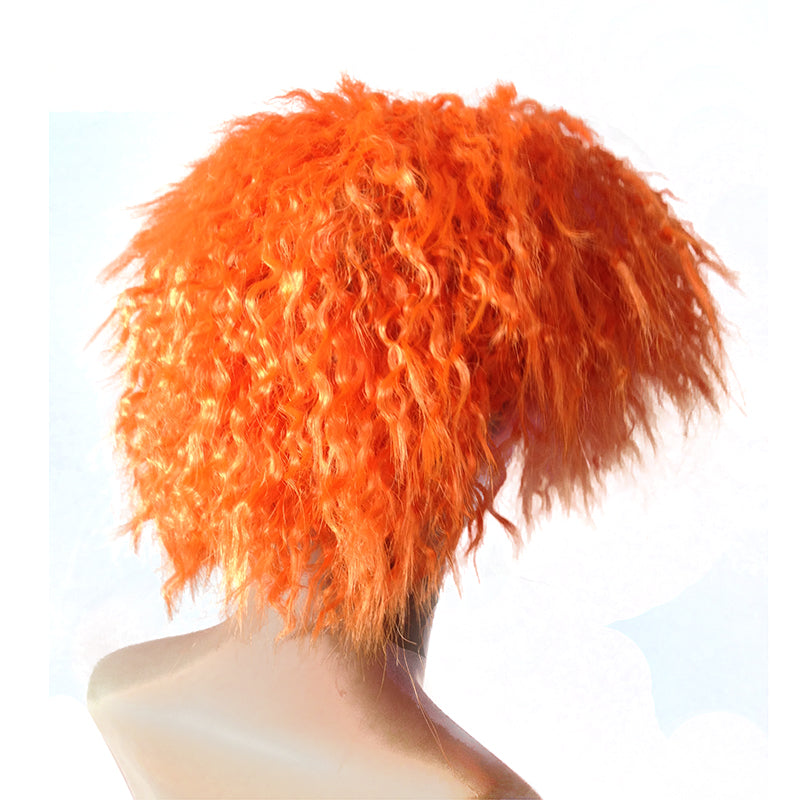 14 Inch Wonderland Mad Hatter Wig Orange Corn Perm Holiday Party Ladies Dress Up Wig