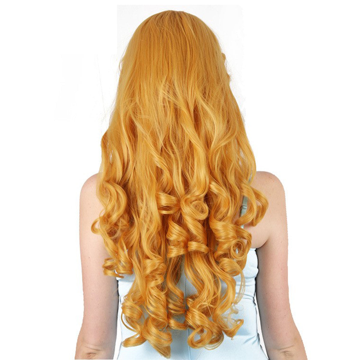 30 Inch Beautiful Long Kinky Curl Role Play Sleeping Beauty Synthetic Fiber Wig Party Wear