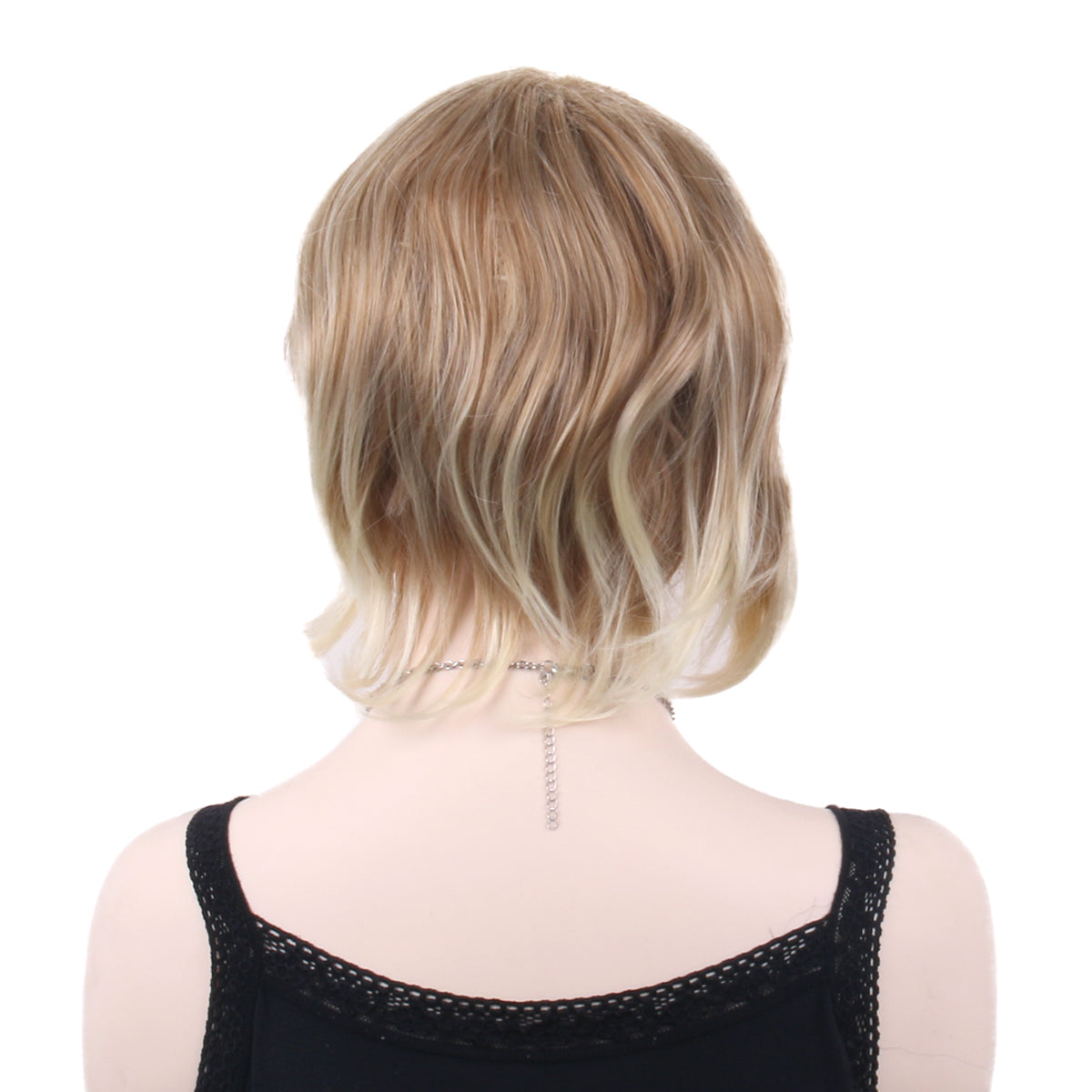 10 Inch Funky Short Ombre Gold Silly Straight Wave Synthetic Fiber Wig For Men Party Wear