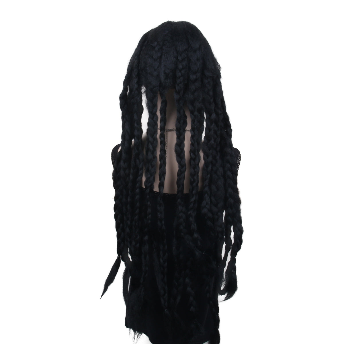 34 Inch Oq Hair Glueless Black Multi-braid Long Hair Black Wig With Bangs For Party