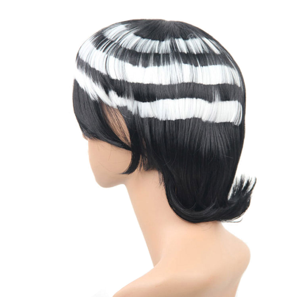 12 Inch Fashionable Short Silky Straight Wave Cosplay Soul Eater Synthetic Fiber Wig For Party Wear