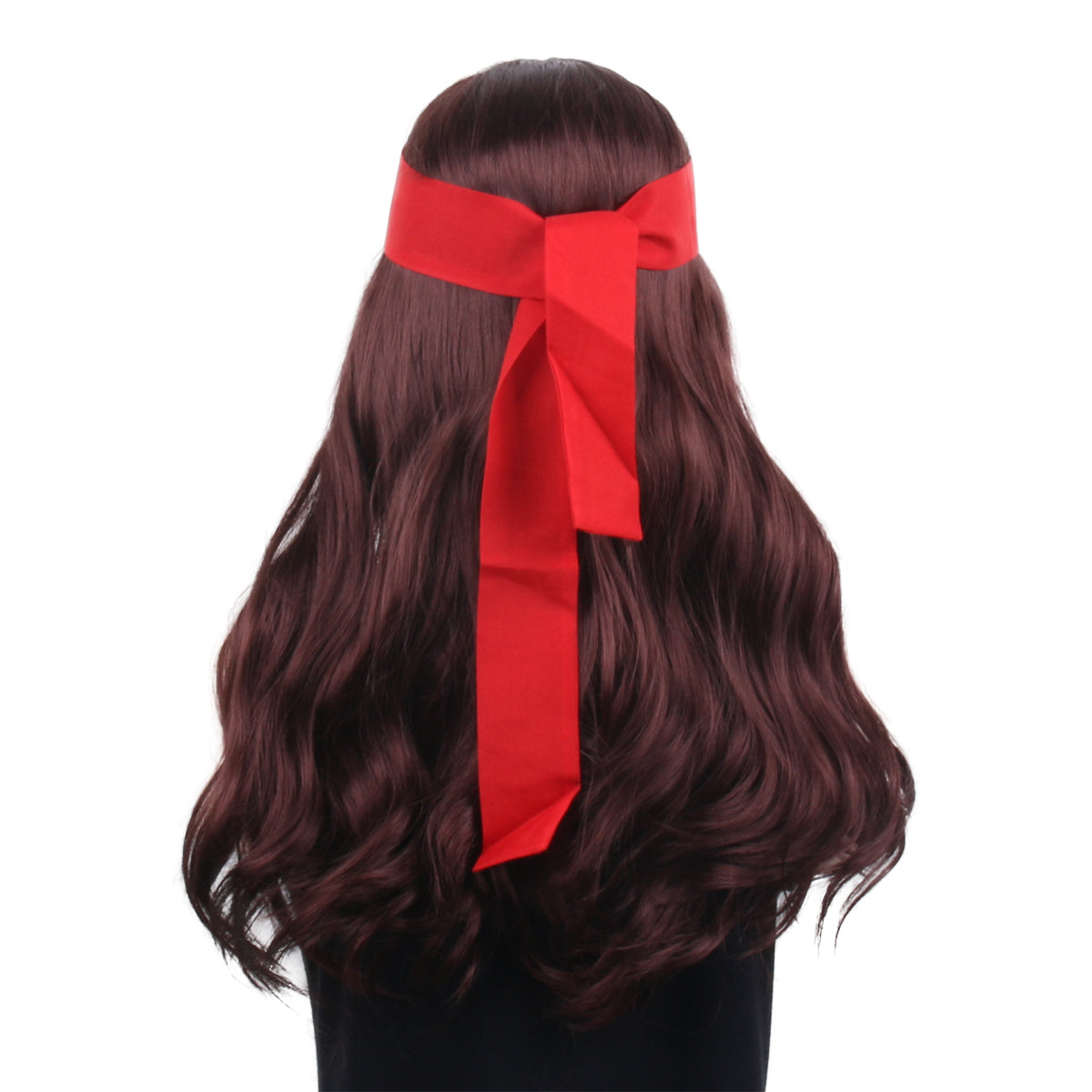 22 Inch Oq Hair Glueless Wig Kinky Dark Brown Wave Wig With Bangs For Daily Party