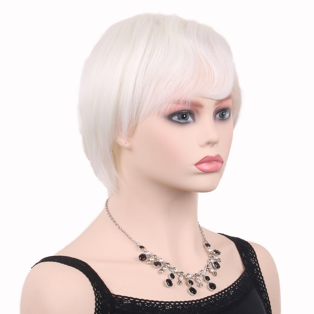 12 Inch Short White Kinky Curly Luvme Glueless Synthetic Wigs Human Hair Pre Plucked For Black Women Human Hair Glueless