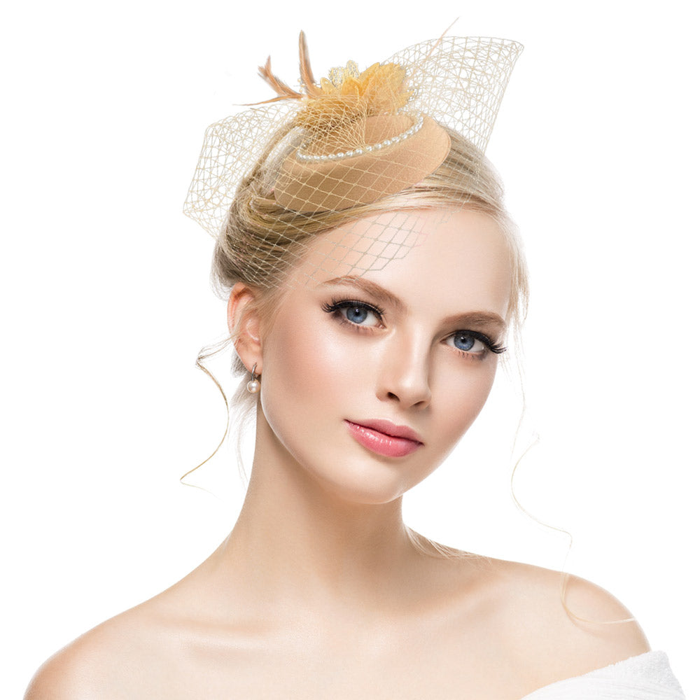 Night Shanghai cheongsam accessories, small hat, female headdress, celebrity accessories, veil, evening dress hair accessories, retro mesh hat