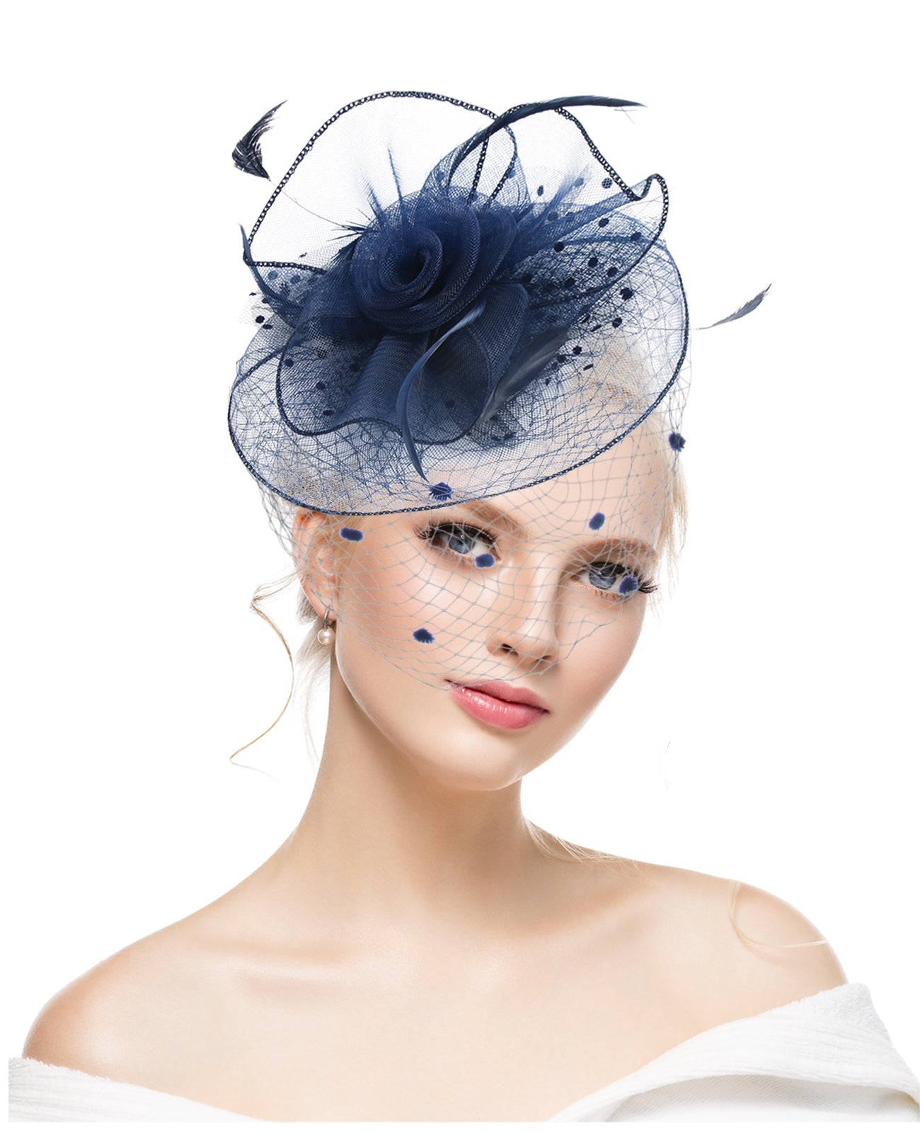 new feather mesh horse racing festival hat bride wedding photography retro ball hat tea party banquet headdressEuropean and American new feather mesh horse racing festival hat bride wedding photography retro ball hat tea party banquet headdress