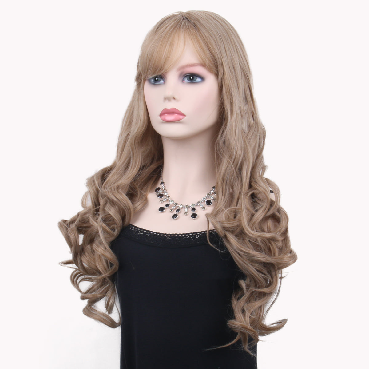 24 Inch Fashion Beautiful Brown Long Loose Wave Synthetic Fiber Wig For Women Daily Wear