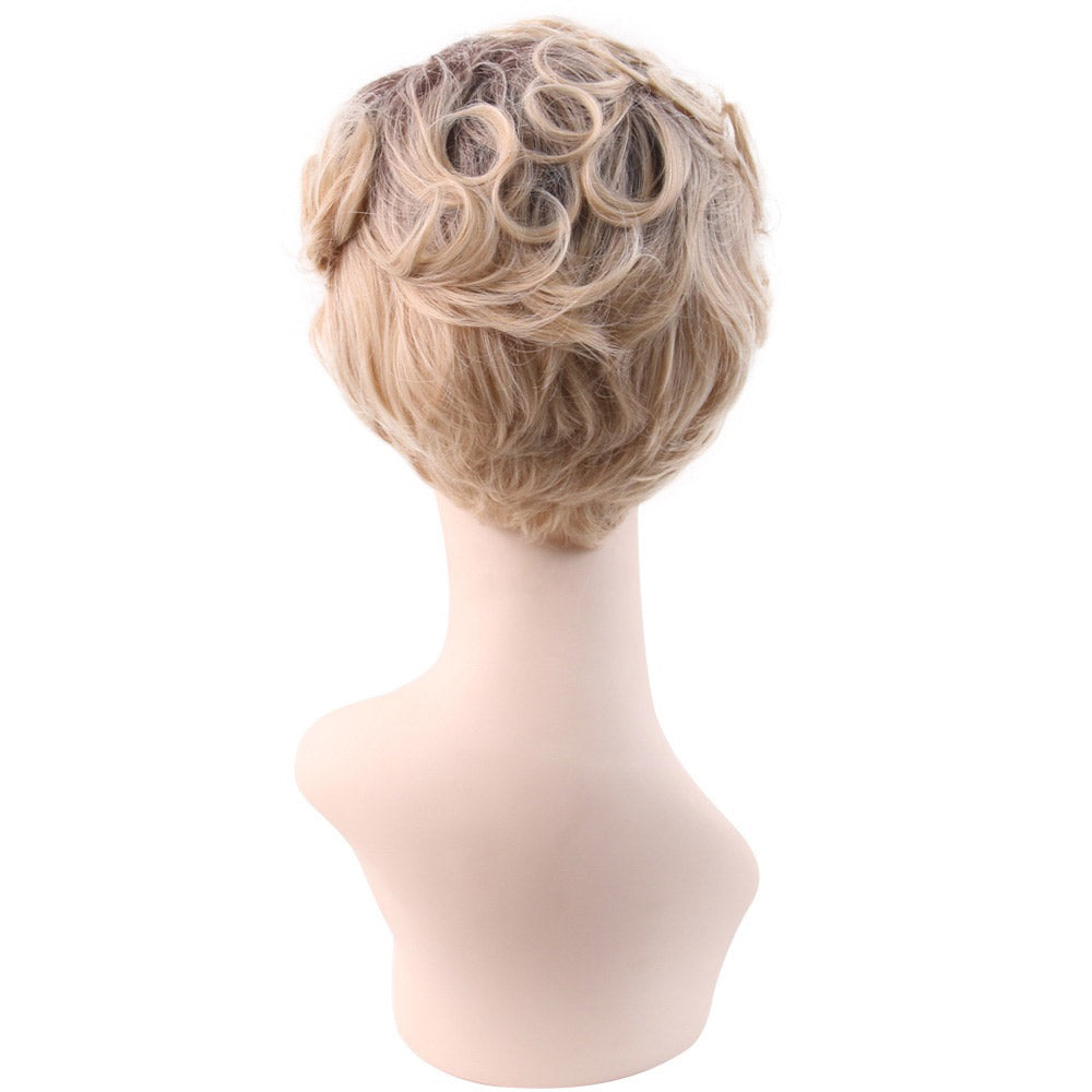 7 Inch Short Gold Silver Precut Glueless Synthetic Wigs Human Hair Pre Plucked Swig Life For Daily Wear