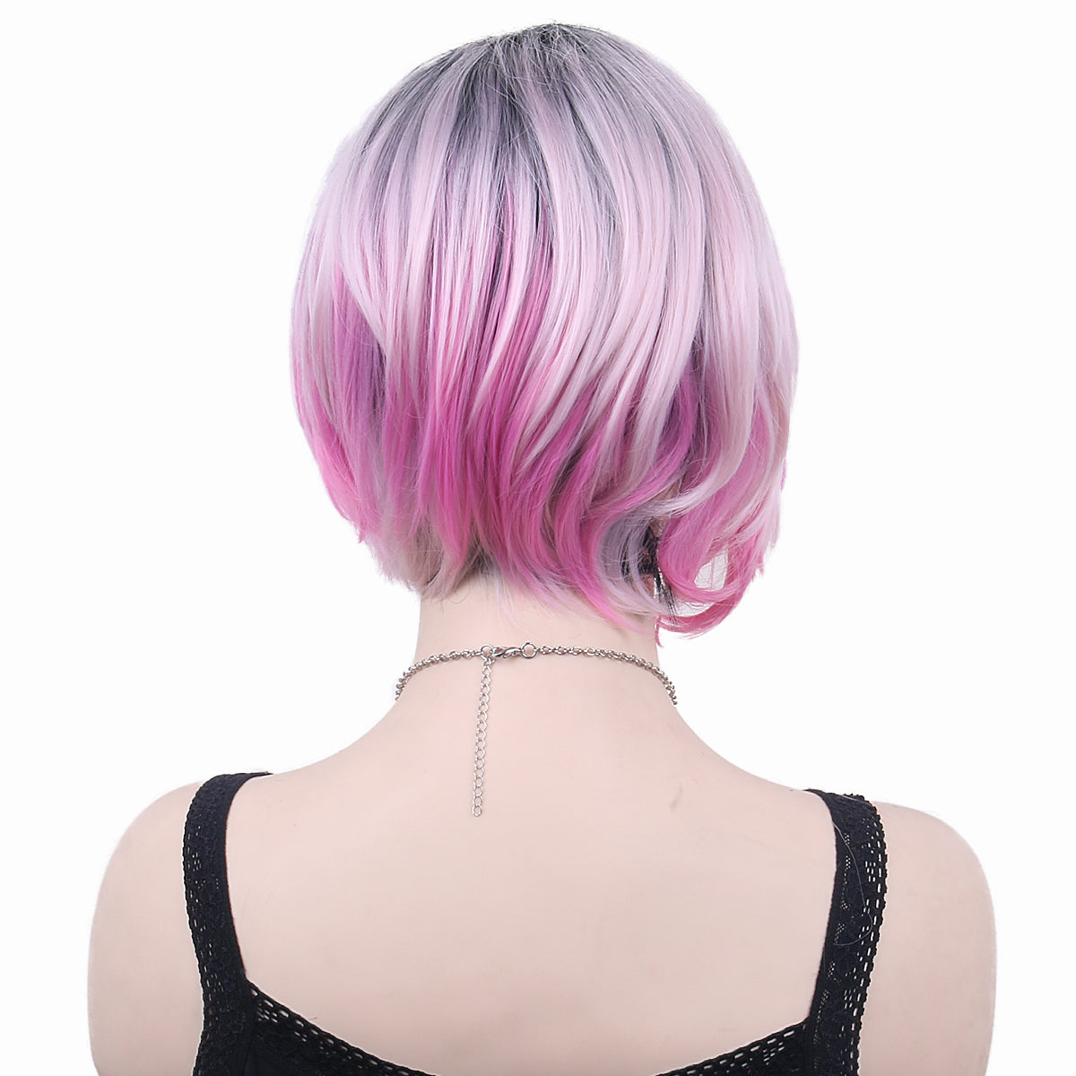 12 Inch Black Pink Gradient Luvme Human Hair Headband Wigs Or Black Women With Swig 40 Oz Tumbler With Handle