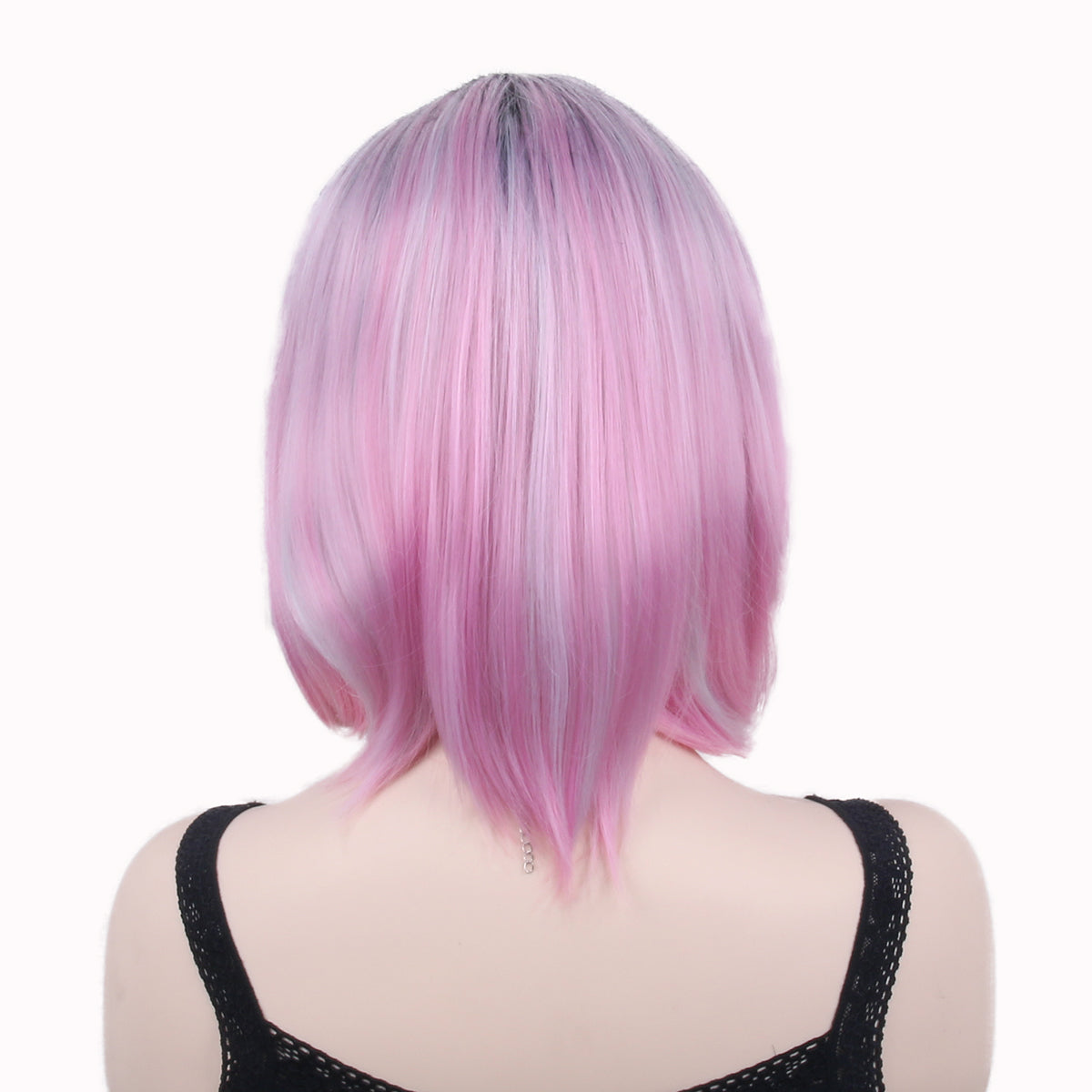 12 Inch Black Pink Silver Gradient Luvme Colored Human Hair Headband Wigs Or Black Women With Swig 40 Oz Tumber With Handle