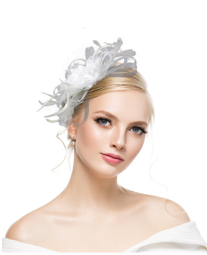 European and American Amazon retro feather headdress prom bridal hair accessories mesh hat Jockey Club hair accessories hairpin