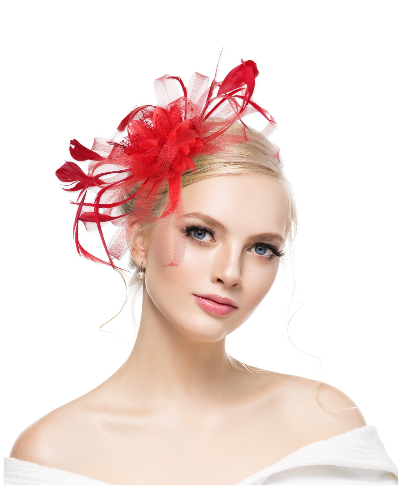 European and American Amazon retro feather headdress prom bridal hair accessories mesh hat Jockey Club hair accessories hairpin