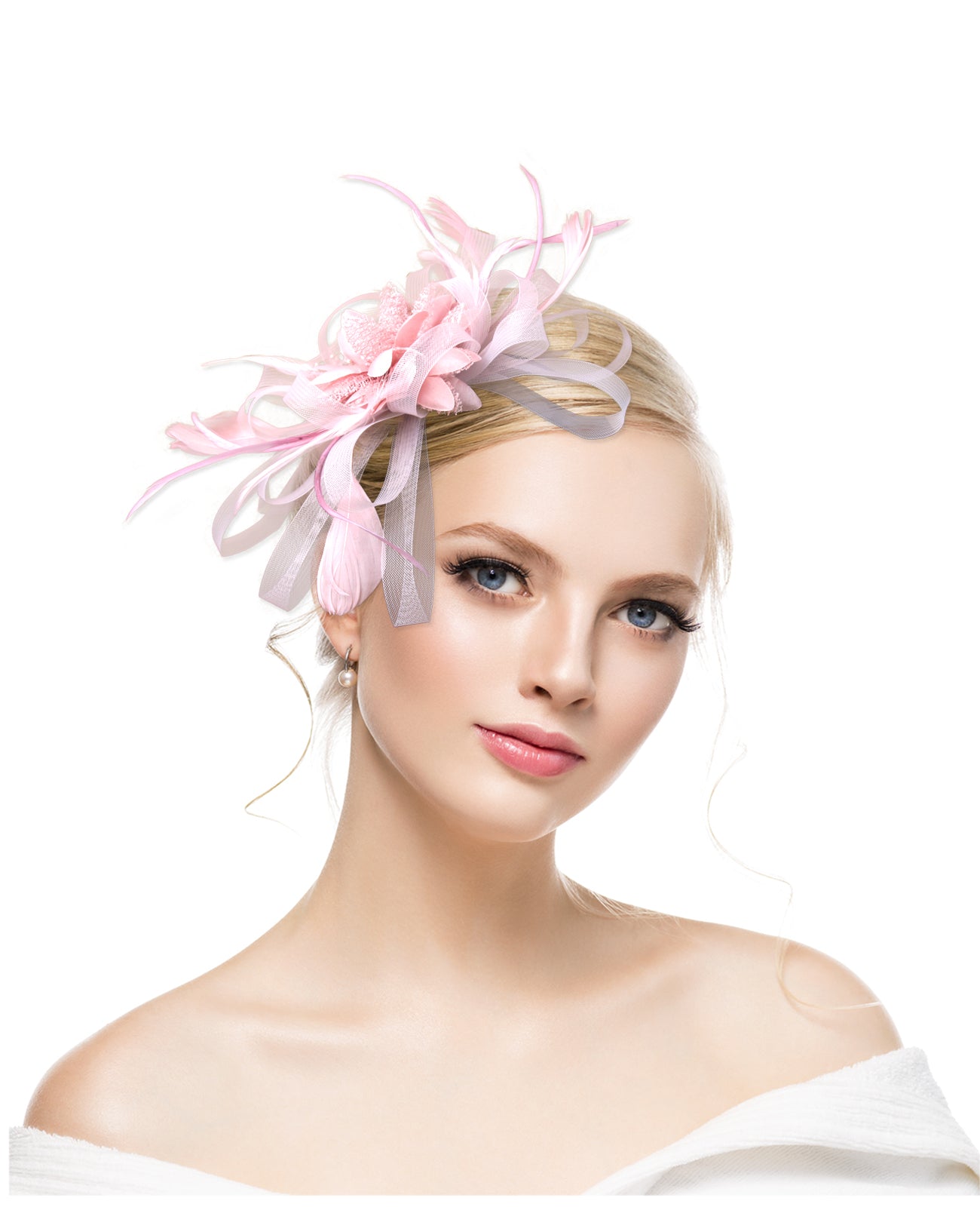 European and American Amazon retro feather headdress prom bridal hair accessories mesh hat Jockey Club hair accessories hairpin