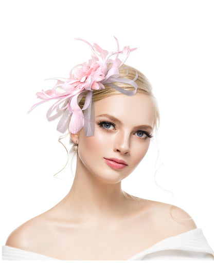European and American Amazon retro feather headdress prom bridal hair accessories mesh hat Jockey Club hair accessories hairpin