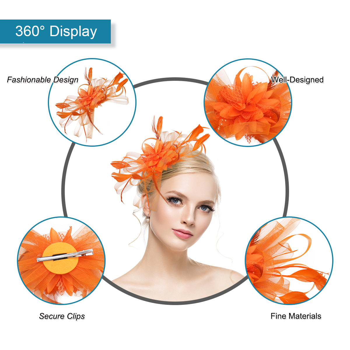 European and American Amazon retro feather headdress prom bridal hair accessories mesh hat Jockey Club hair accessories hairpin