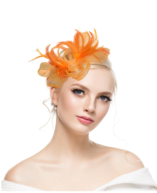 Hot Amazon Feather Headdress Bridal Hair Accessories Net Tulle Headdress Bridal Hat Horse Racing Festival Net Tulle Headdress Hair Accessories
