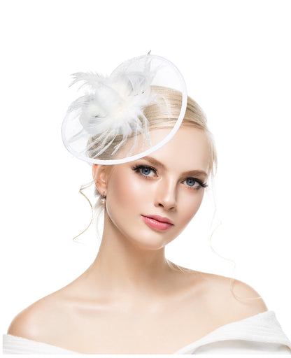 Xiyin Amazon hot selling tea party retro feather mesh head flower Kentucky Derby horse racing festival hair accessories headdress