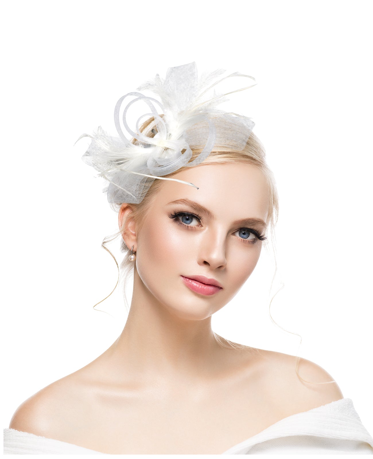 Hot Amazon Feather Headdress Bridal Hair Accessories Net Tulle Headdress Bridal Hat Horse Racing Festival Net Tulle Headdress Hair Accessories