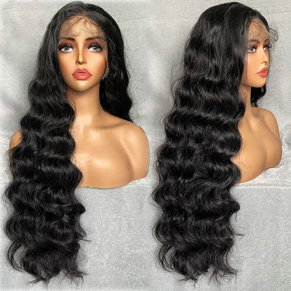New style middle part big wave long curly hair wig fluffy long hair high temperature silk chemical fiber wig