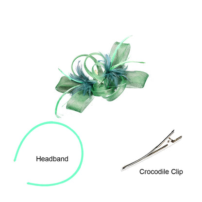 Hot Amazon Feather Headdress Bridal Hair Accessories Net Tulle Headdress Bridal Hat Horse Racing Festival Net Tulle Headdress Hair Accessories
