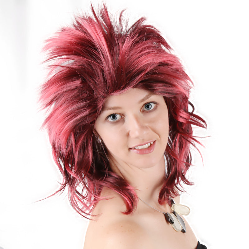 Halloween Costumes Male Wig Punk Heavy Metal Mullet Wig Brown Curly Long Straight Hair