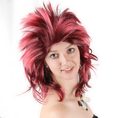 Halloween Costumes Male Wig Punk Heavy Metal Mullet Wig Brown Curly Long Straight Hair