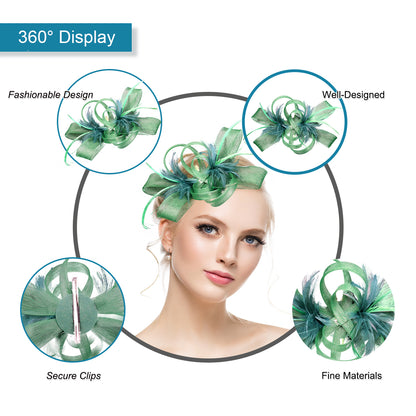 Hot Amazon Feather Headdress Bridal Hair Accessories Net Tulle Headdress Bridal Hat Horse Racing Festival Net Tulle Headdress Hair Accessories