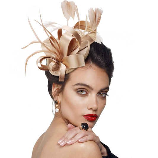 Retro British style bridal head flower mesh headdress celebrity satin small hat