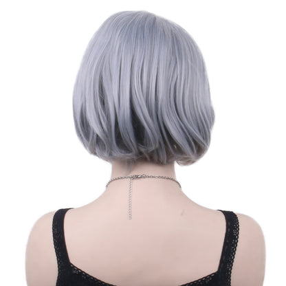 12 Inch Short Silver Miss Flower Store Mullet Wigs 250 Density For Black Women Human Hair Glueless