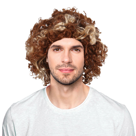 16 Inch Oq Hair Glueless Human Hair Curly Wigs Dark Brown Wig Party Wig
