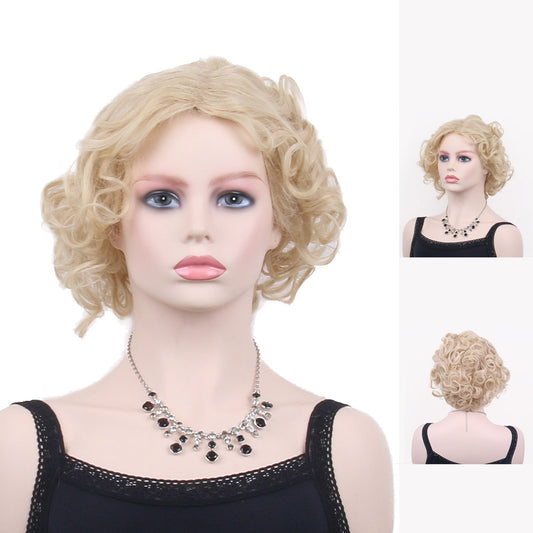 Blond Body Weave Gold Deep Women's Fashion Short Curly Wigs For Woman Use