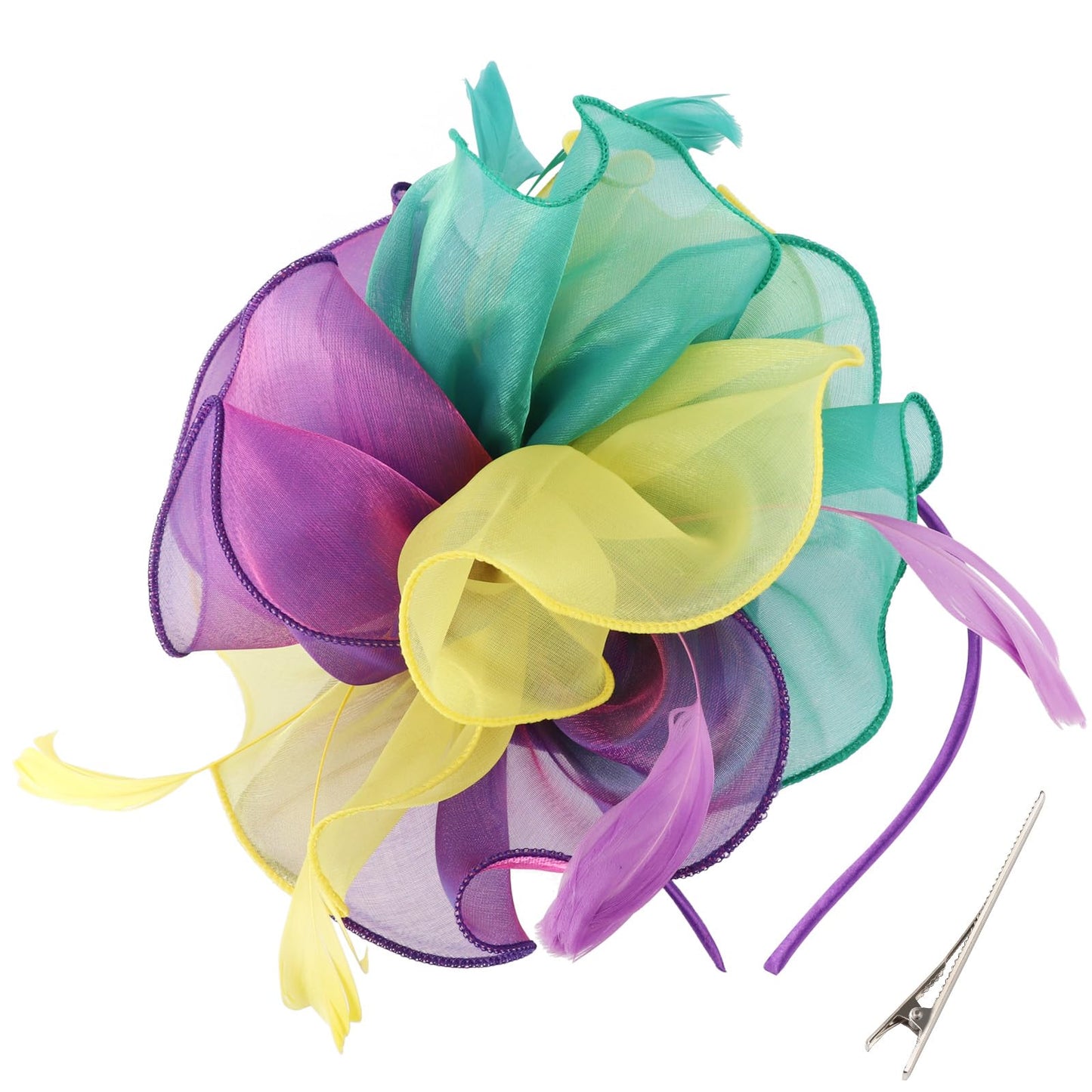 Korean yarn flash headdress Fascinators European and American feather hair accessories dance party cocktail