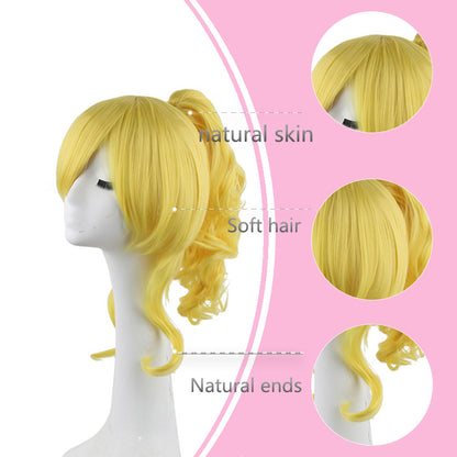 Eri Ayase cosplays anime character with wig