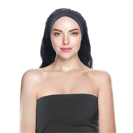 28 Inch Charming Long Black Natural Wave Synthetic Fiber Wig For Women Party Wear