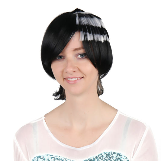 12 Inch Fashionable Short Silky Straight Wave Cosplay Soul Eater Synthetic Fiber Wig For Party Wear