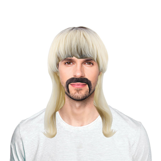 16-inch Light Golden Men's Wig, Fashion Party Holiday Men's Wig Chemical Fiber Wig