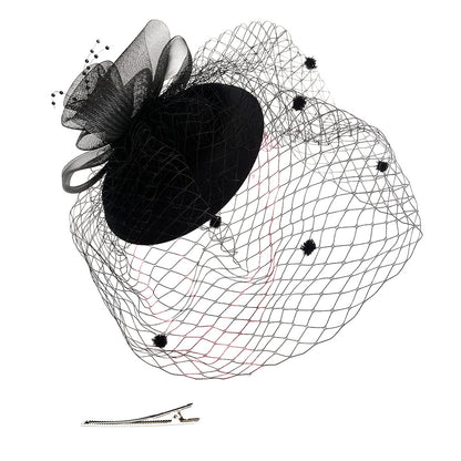 Small hat female headdress celebrity cheongsam accessories Republic of China bride hat veil evening dress hair accessories retro mesh hat