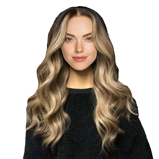32 Inch Fashion Long Kinky Curl Ombre Blonde Lace Front Wig For Women Daily Wear
