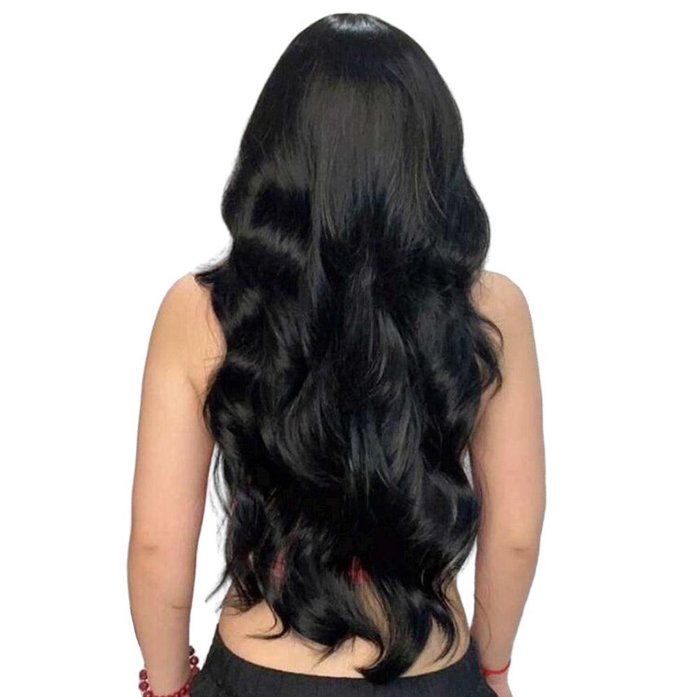 32 Inch Charming Natural Black Long Natural Wave Lace Front Wig For Women Daily Wear