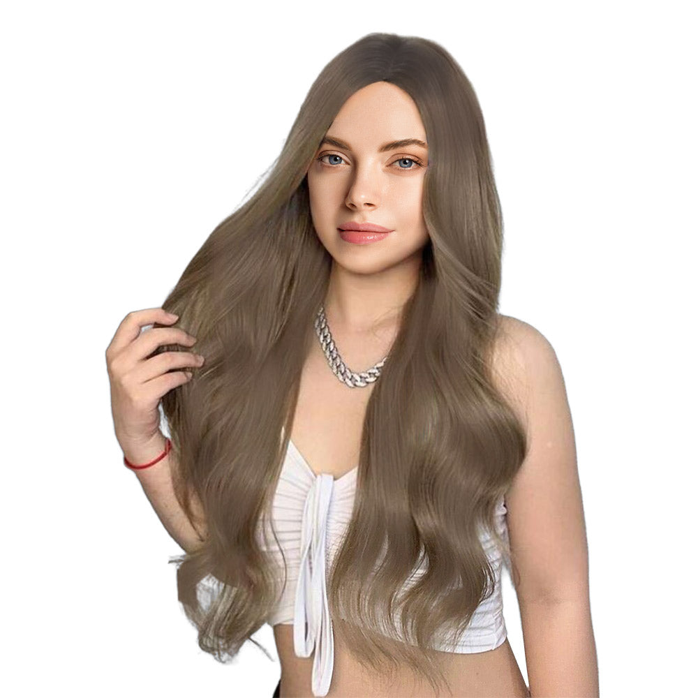 30 Inch charming Long Natural Wave Brown Lace Front Wig For Women Daily Wear